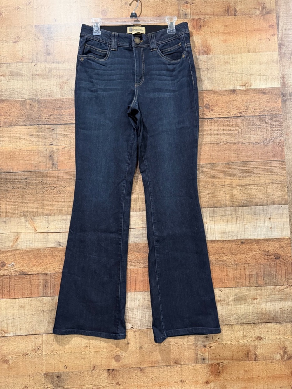 Democracy Dark Blue Flare Jeans With Abdominal Slimming Panel Size 8